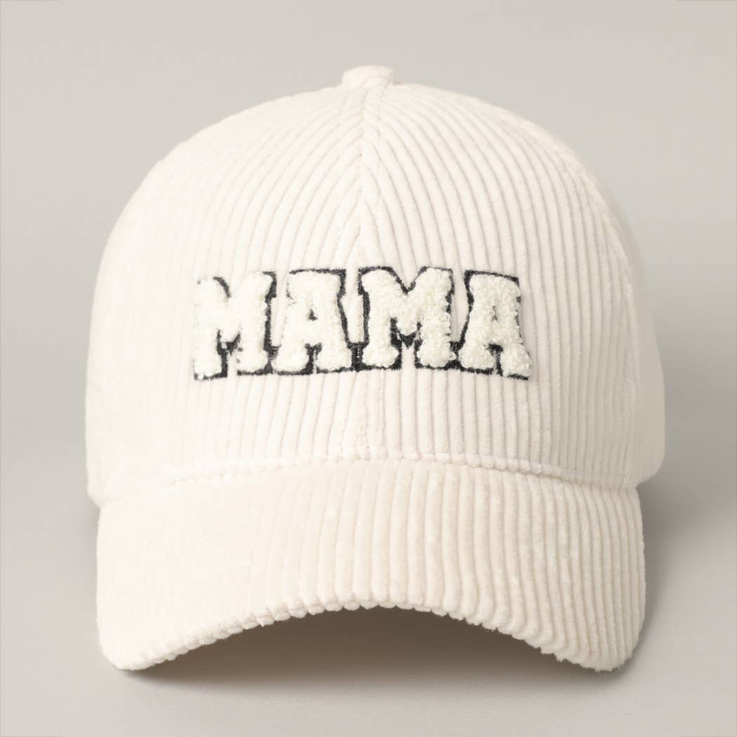 MAMA Embroidered Corduroy Hat
