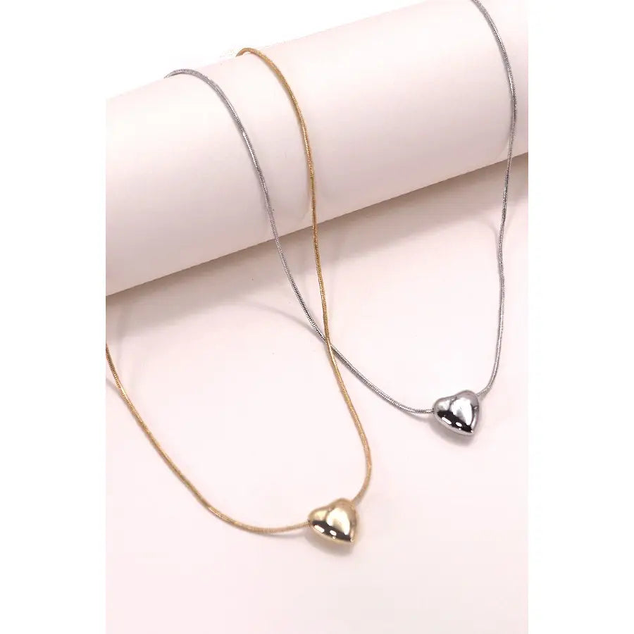 Mini Puff Heart Pendant Necklace