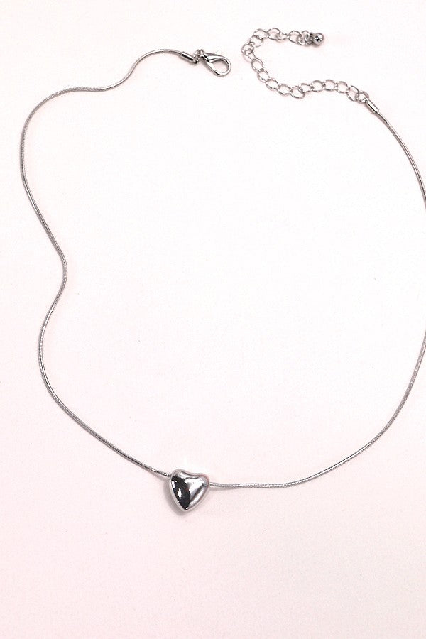 Mini Puff Heart Pendant Necklace