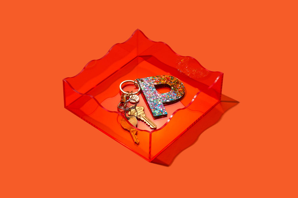 Orange Glow Wavy Tray