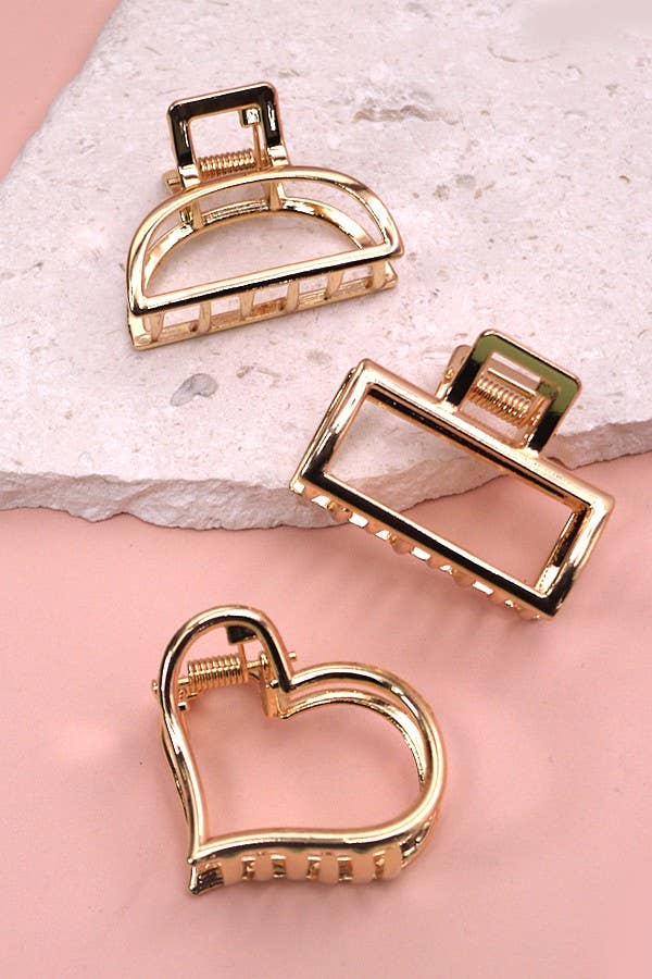 Mini gold hair claw clips