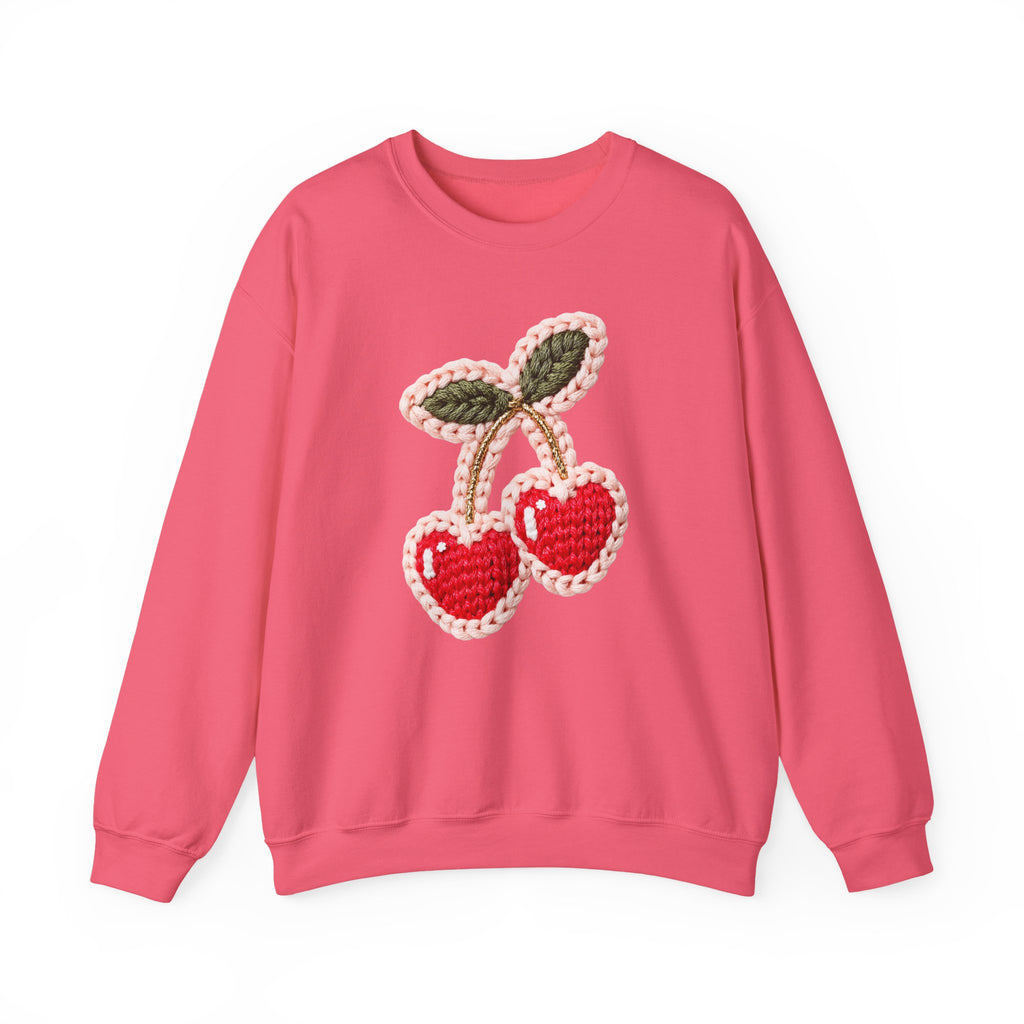 Valentine's Cherry Yarn Crewneck Sweatshirt