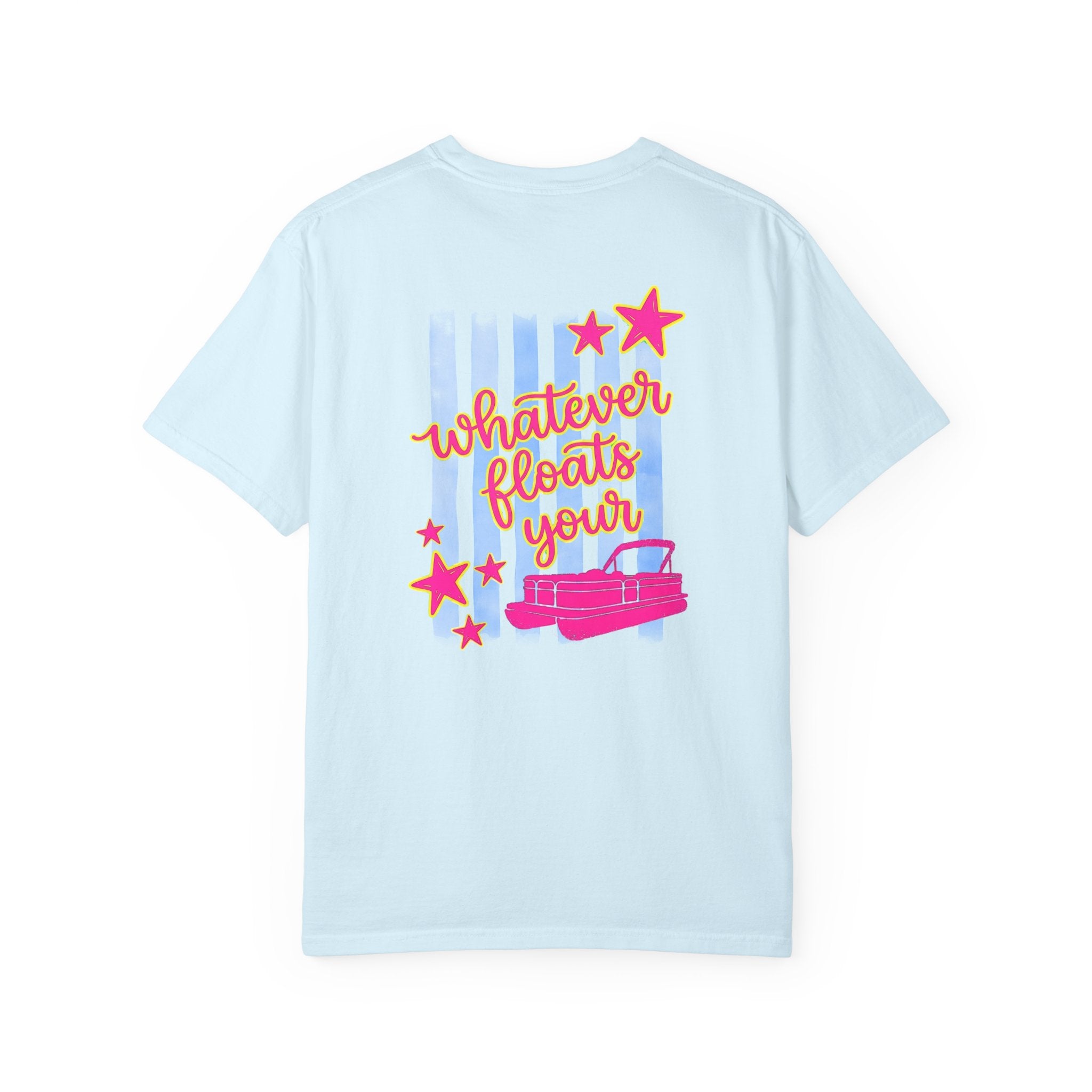 Whatever Floats Your Boat T-Shirt — Retro Pink & Blue Star Graphic