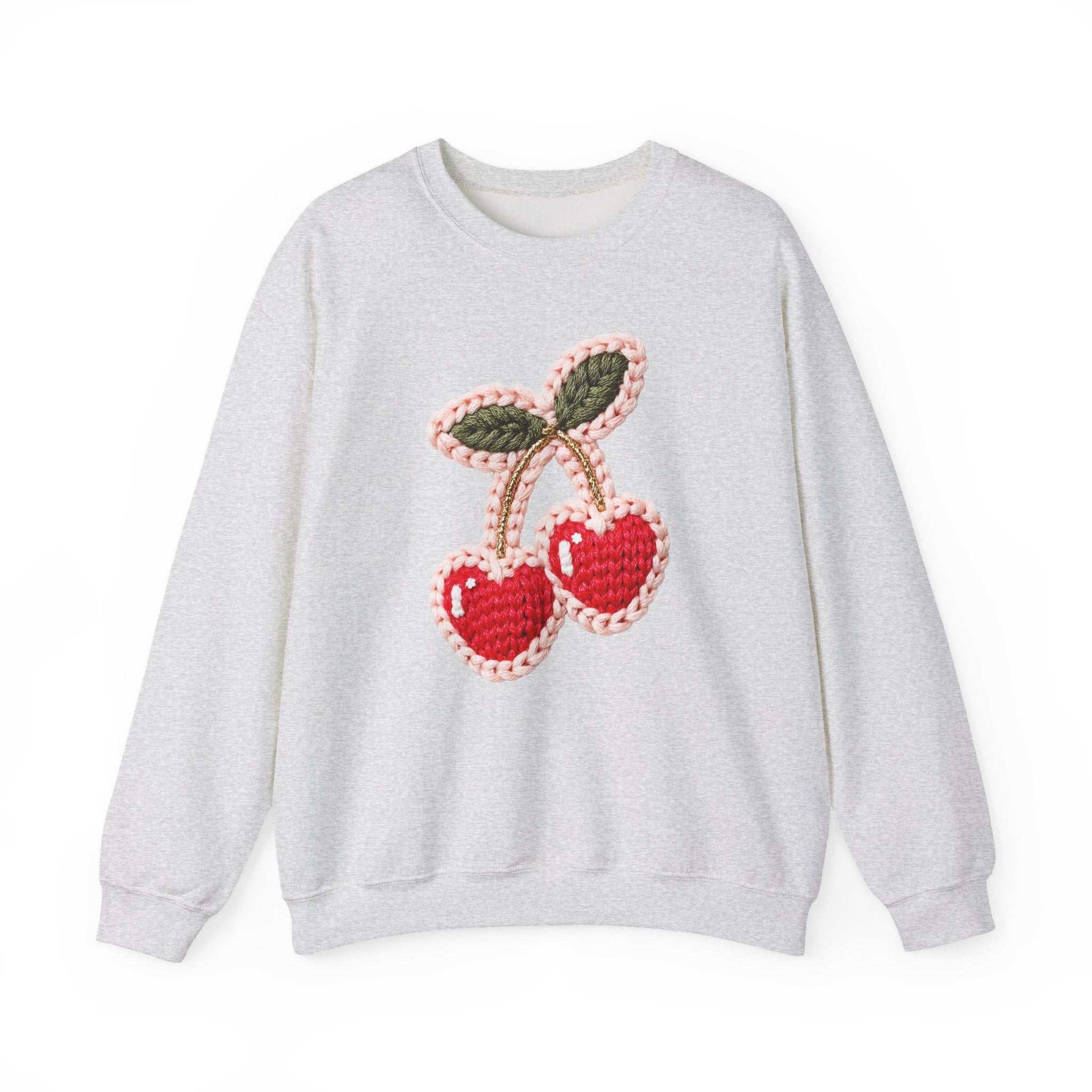Valentine's Cherry Yarn Crewneck Sweatshirt