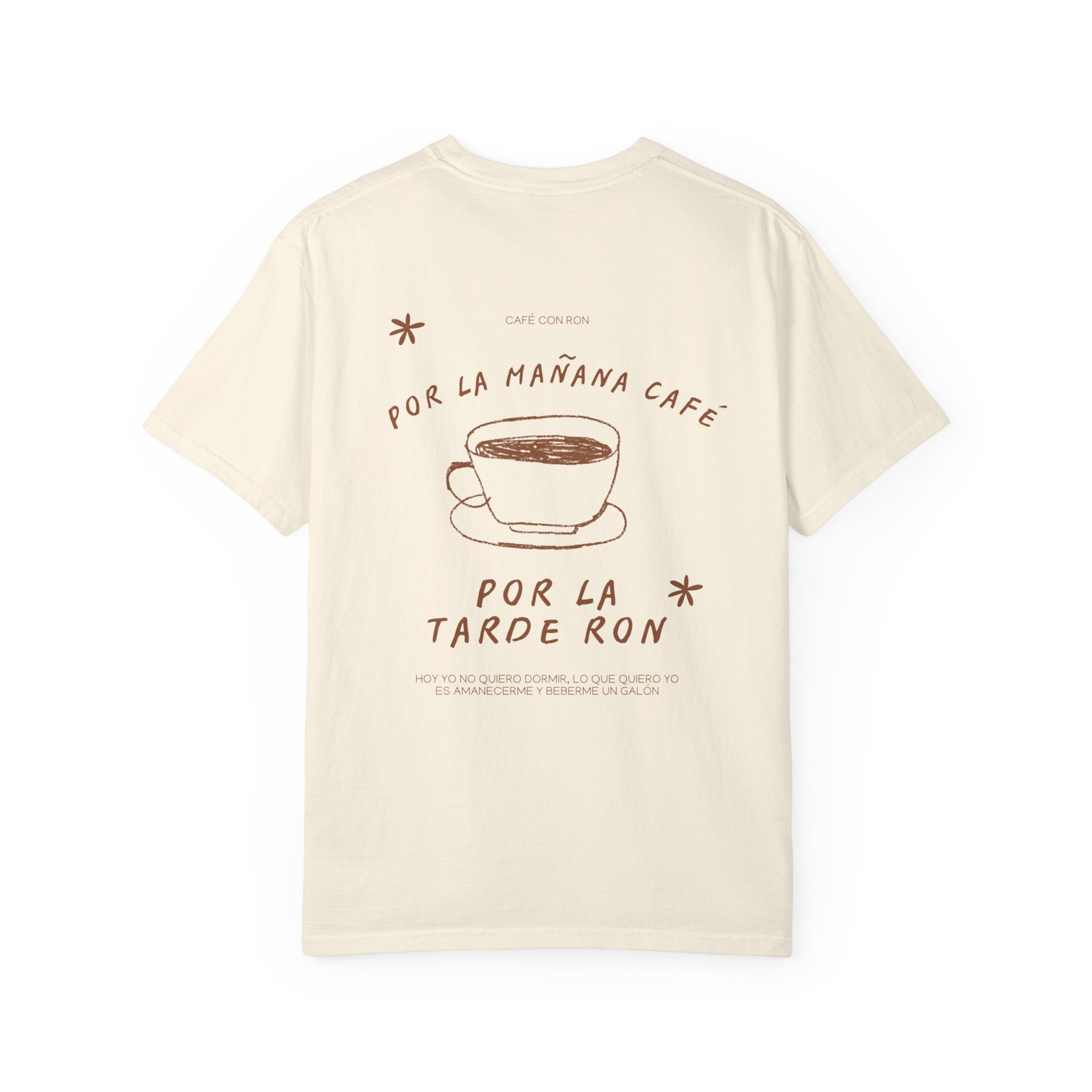 Cafe con Ron Unisex T-shirt - Rum and Coffee Drink Design