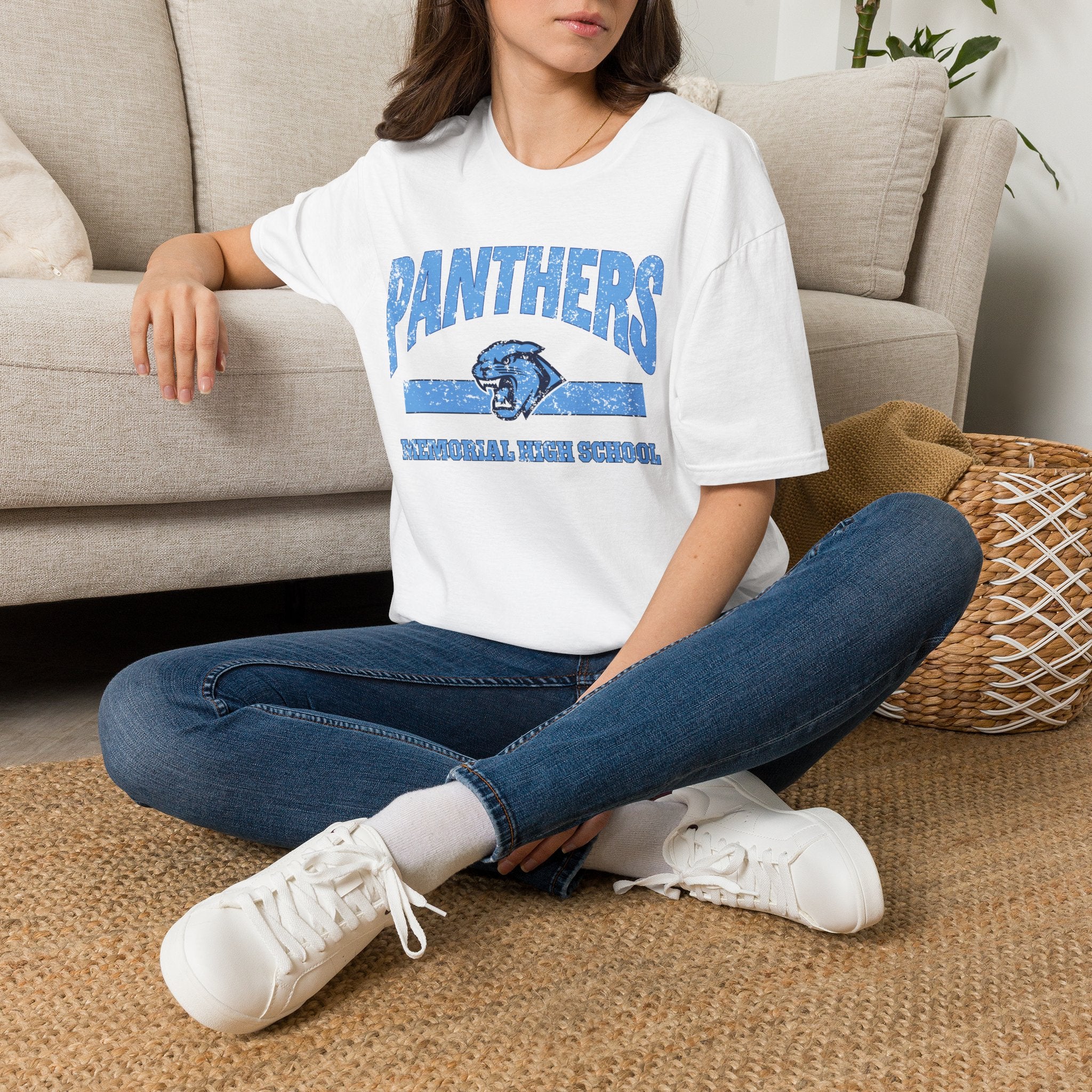 Panthers Vintage Distressed Tee — School Mascot Graphic T-Shirt