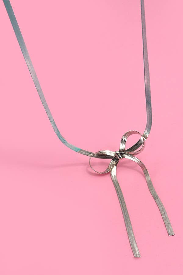 Herringbone Bow necklace