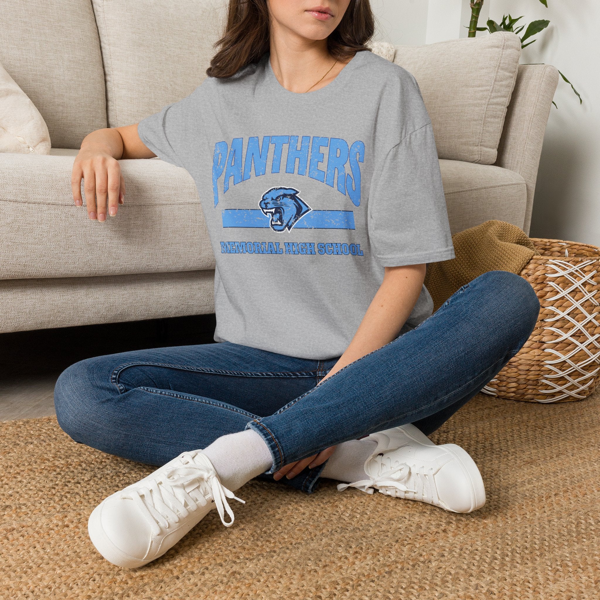 Panthers Vintage Distressed Tee — School Mascot Graphic T-Shirt