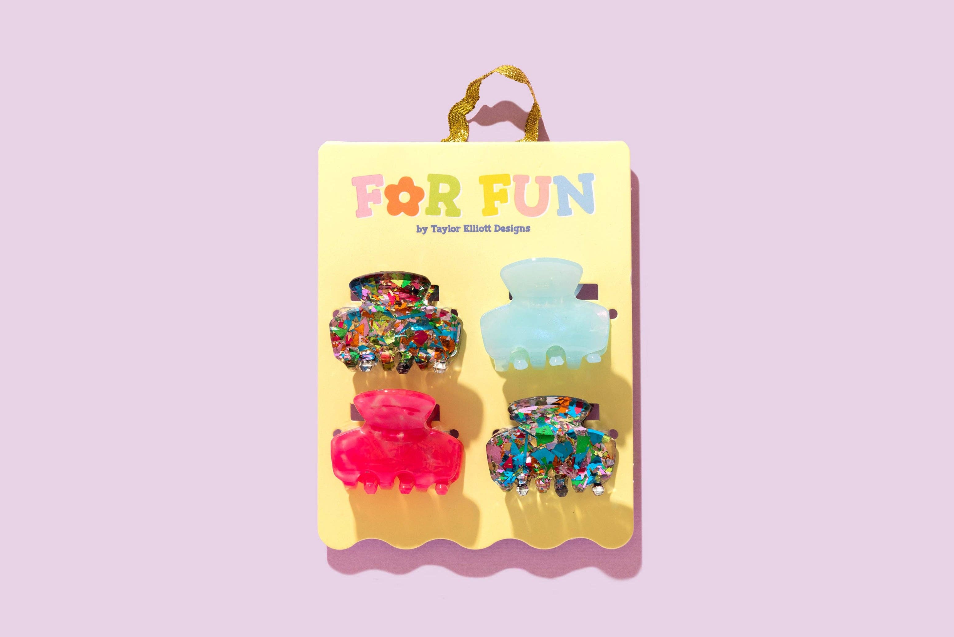 Colorful Confetti Mini Claw Clips