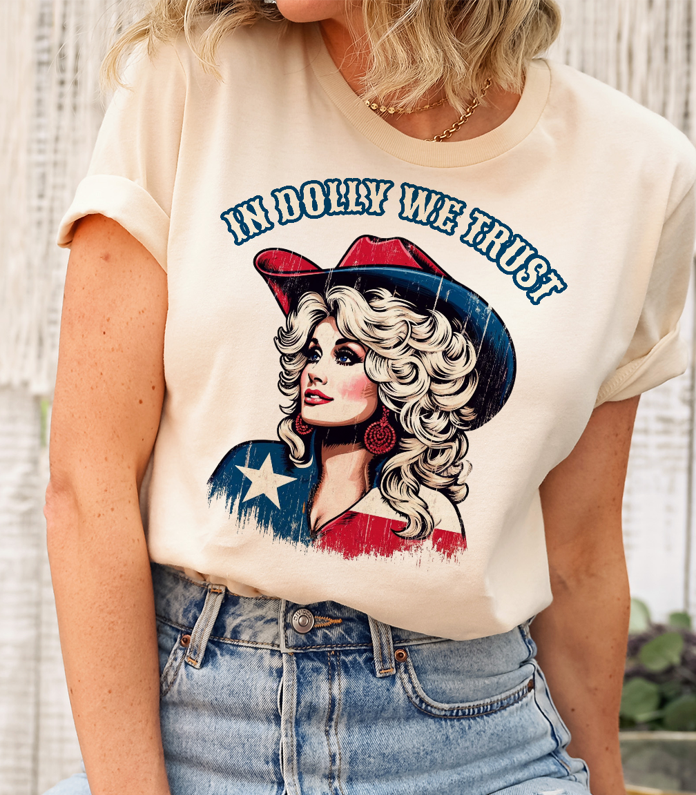 In Dolly We Trust Red White & Blue