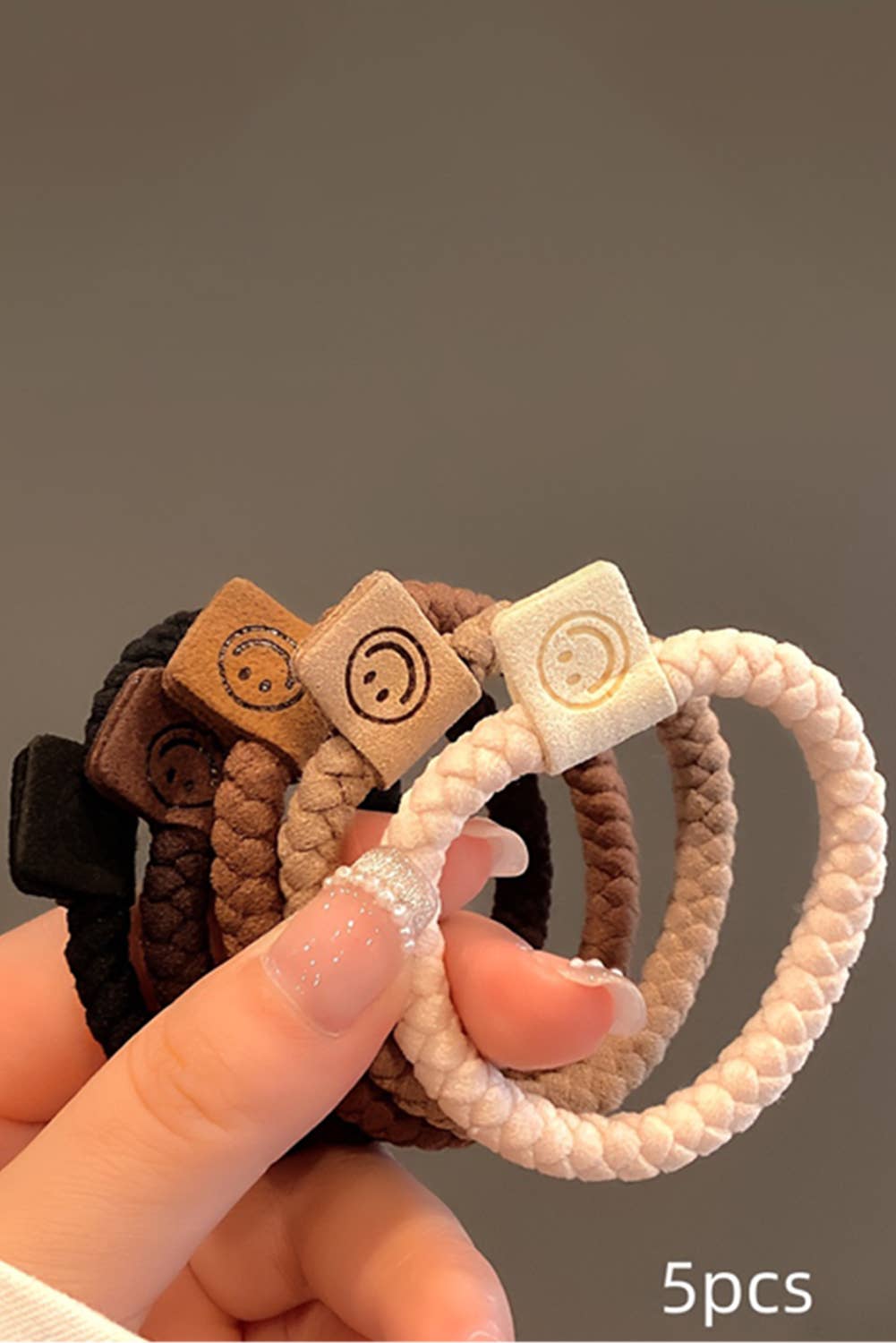 Smile Face Braided Hair Ties
