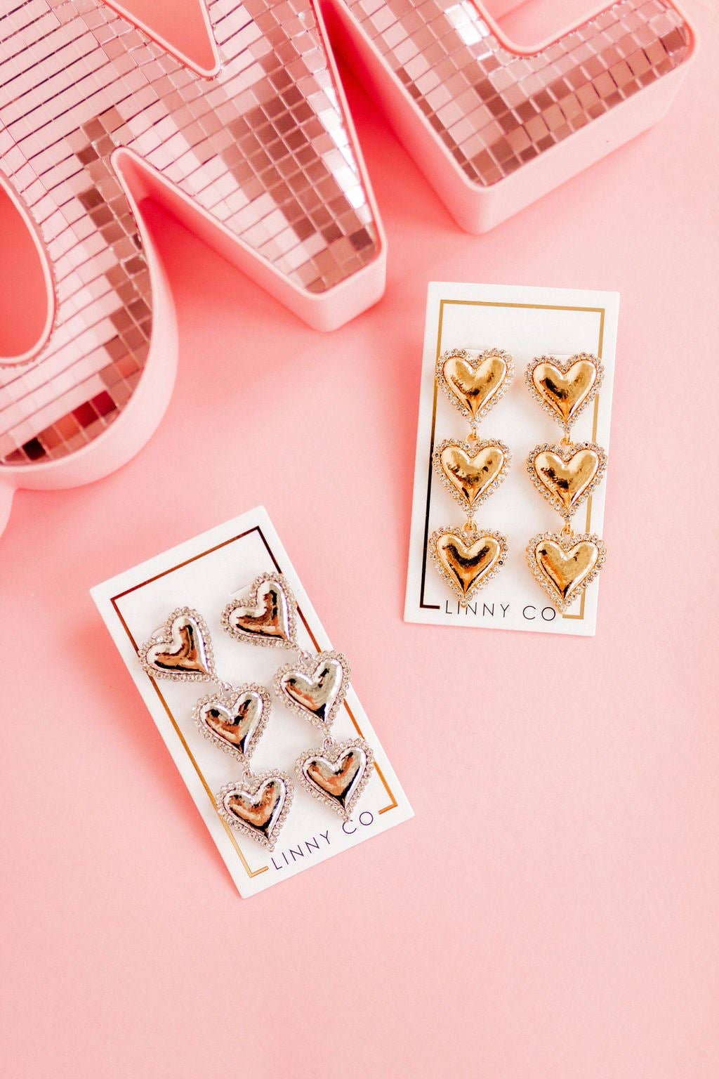Layla heart drop earrings