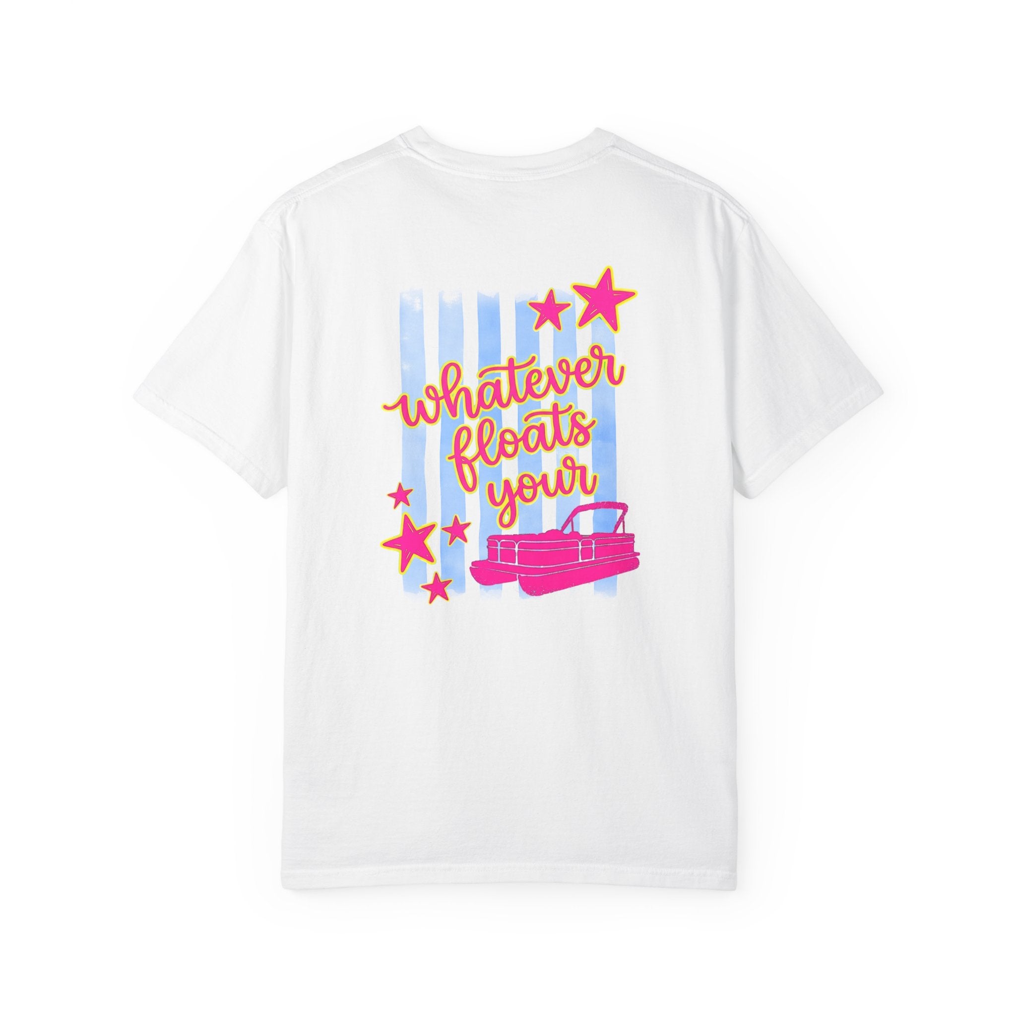 Whatever Floats Your Boat T-Shirt — Retro Pink & Blue Star Graphic