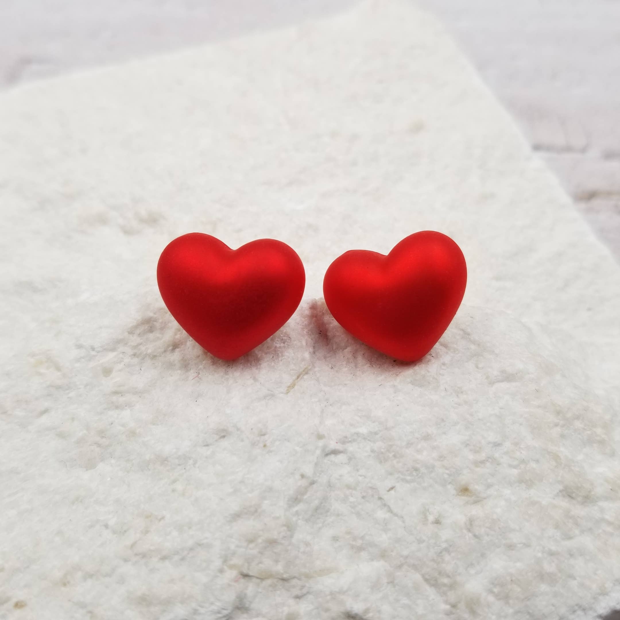 Little Red Heart Earrings