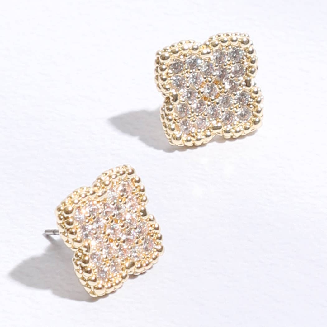 Clover Gold Post Earrings