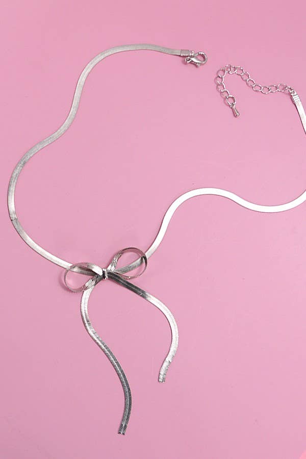 Herringbone Bow necklace