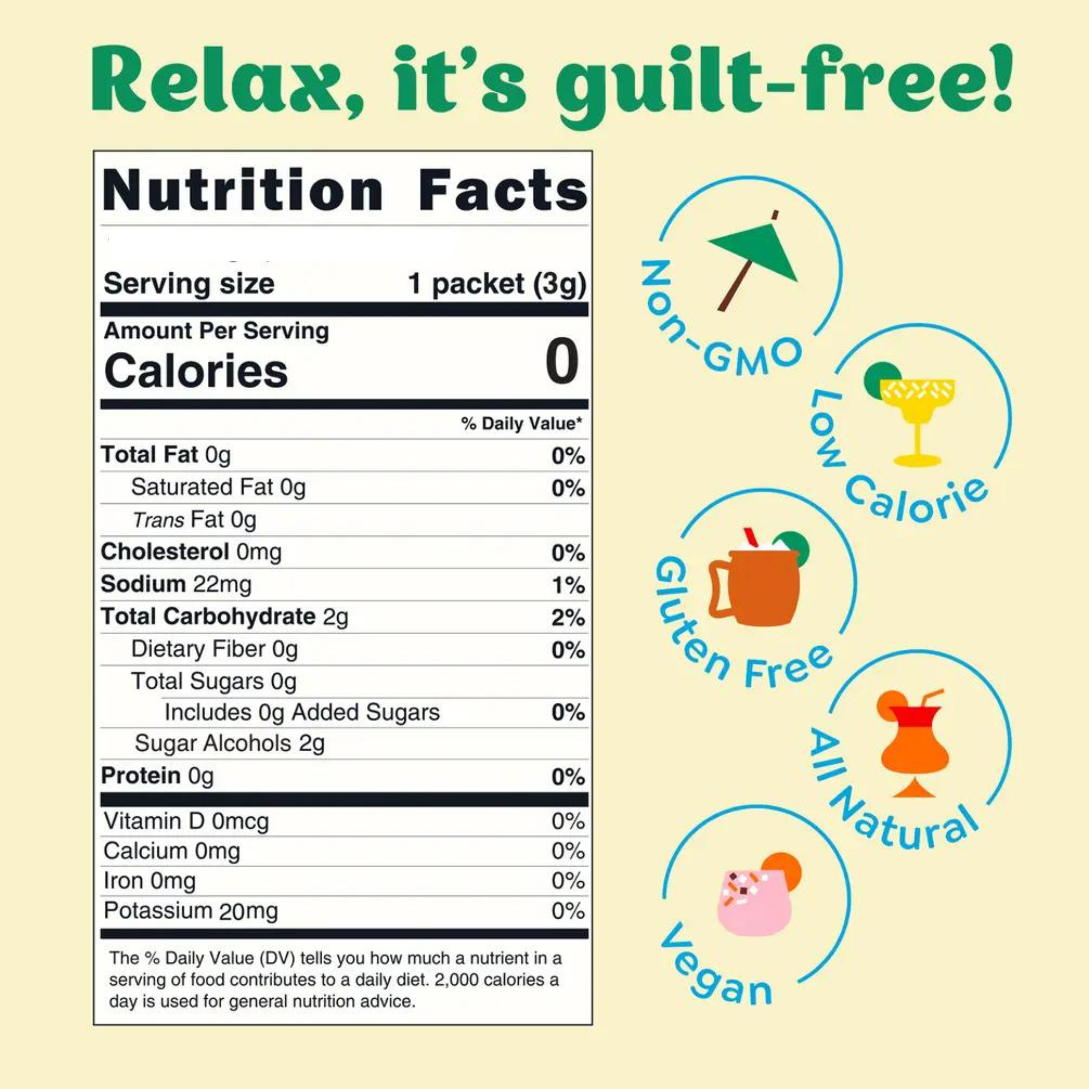 Skinny Margarita Cocktail / Mocktail Mixer -Single packs