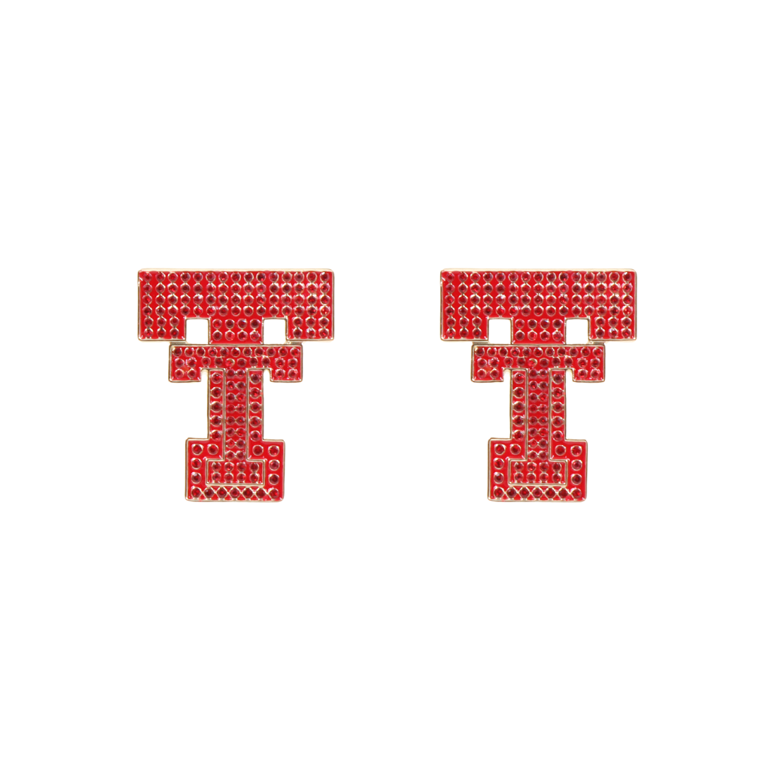 Texas Tech Pavé Logo Studs 
