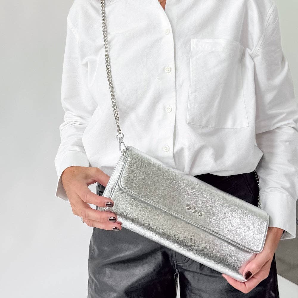 The Evening Metallic Clutch Crossbody Bag