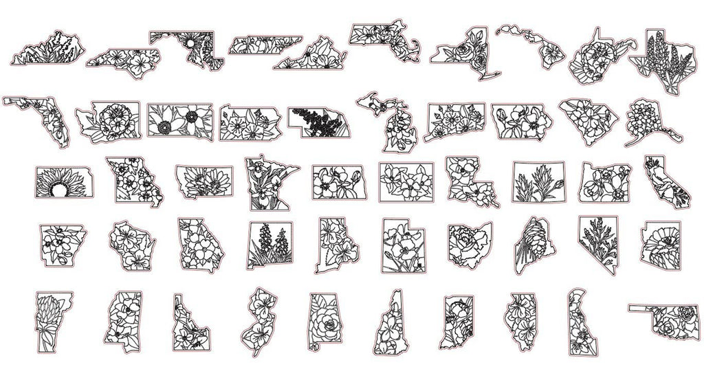 State Flower Keychains