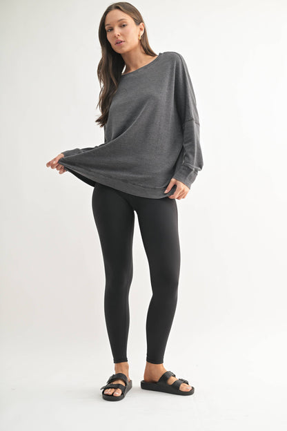 Waffle Ribbed Pullover