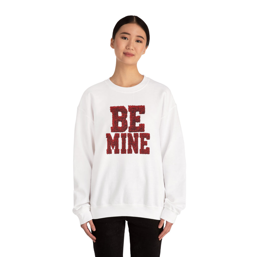 Valentine 'Be Mine' Faux Chenille Crewneck Sweatshirt