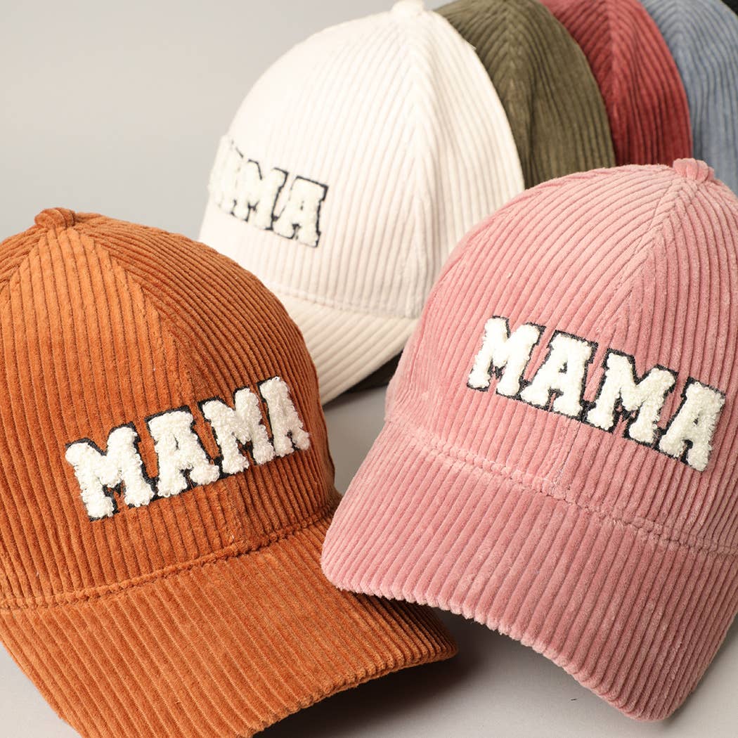 MAMA Embroidered Corduroy Hat