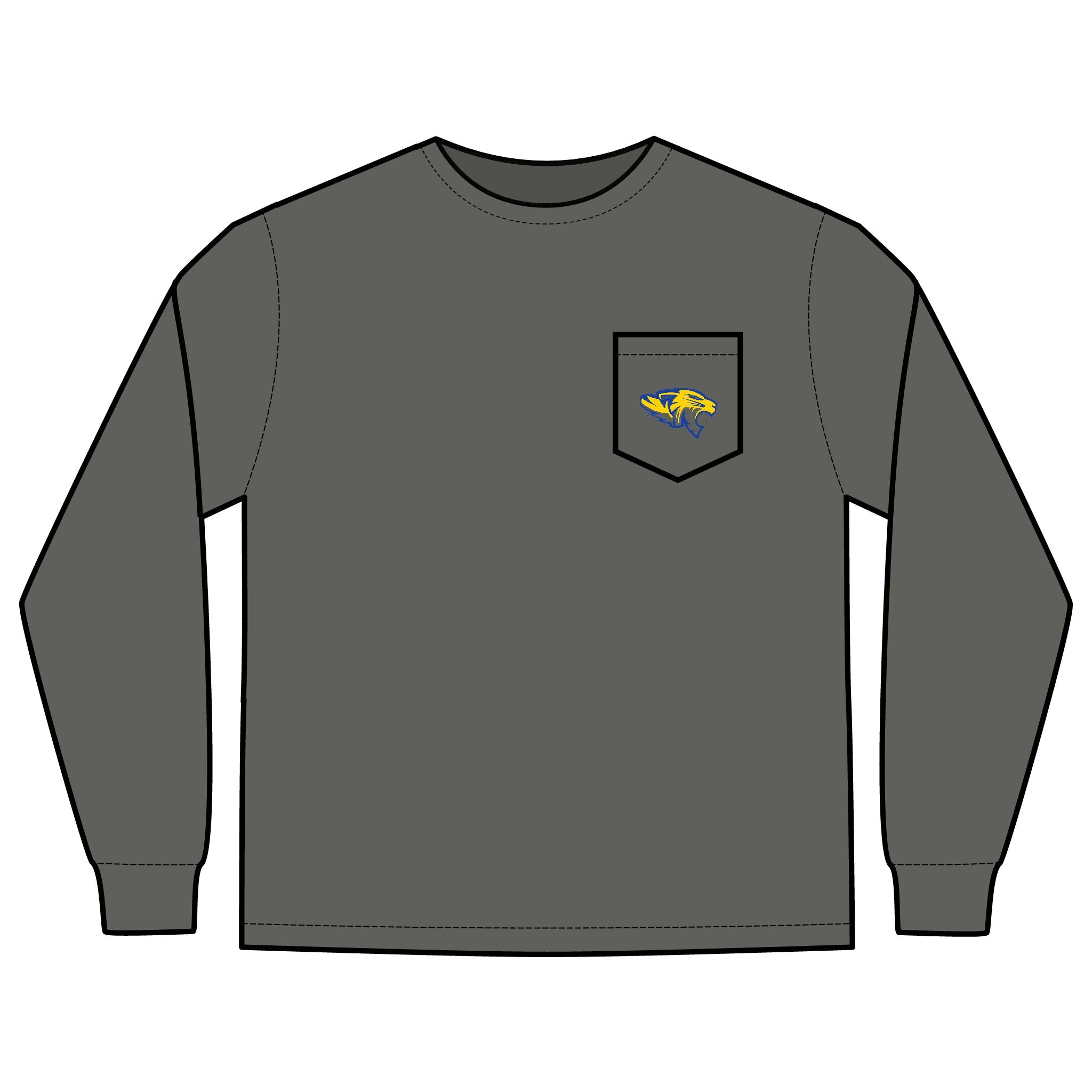 Long Sleeve Pocket T-Shirt - Frenship Tigers Design