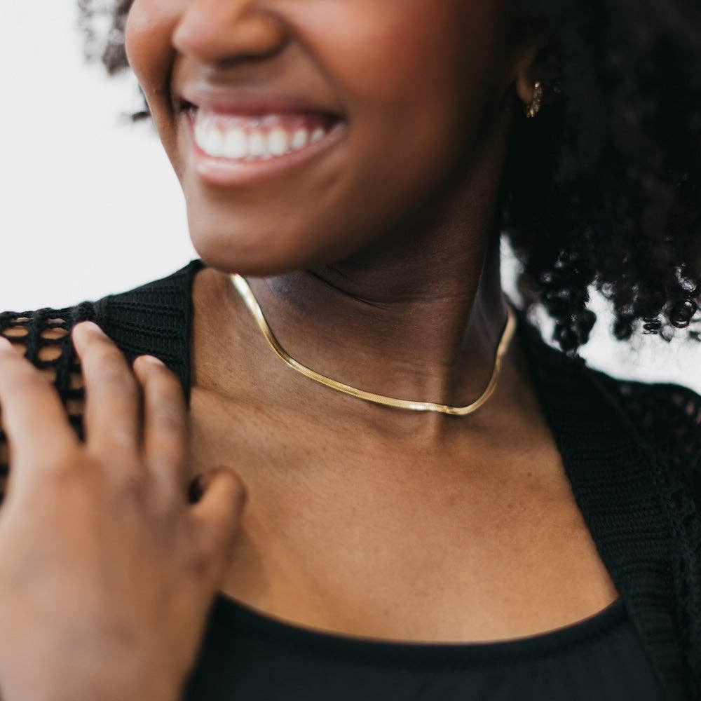 Ella Herringbone Necklace - WATERPROOF
