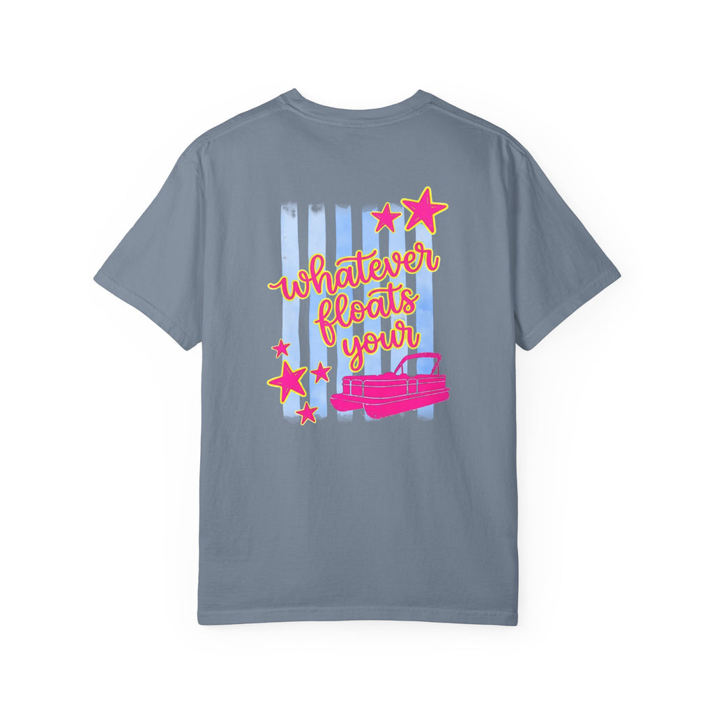 Whatever Floats Your Boat T-Shirt — Retro Pink & Blue Star Graphic