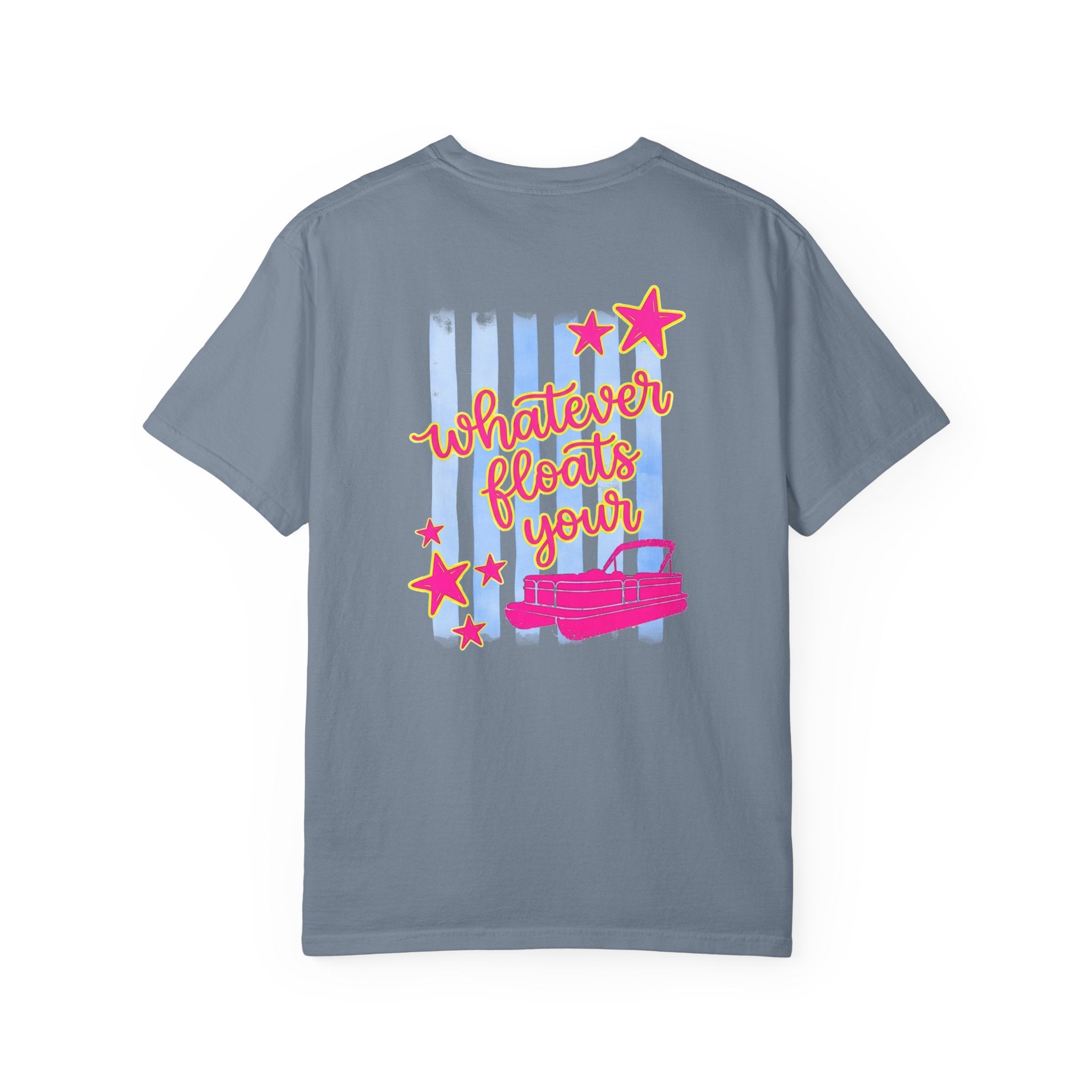 Whatever Floats Your Boat T-Shirt — Retro Pink & Blue Star Graphic