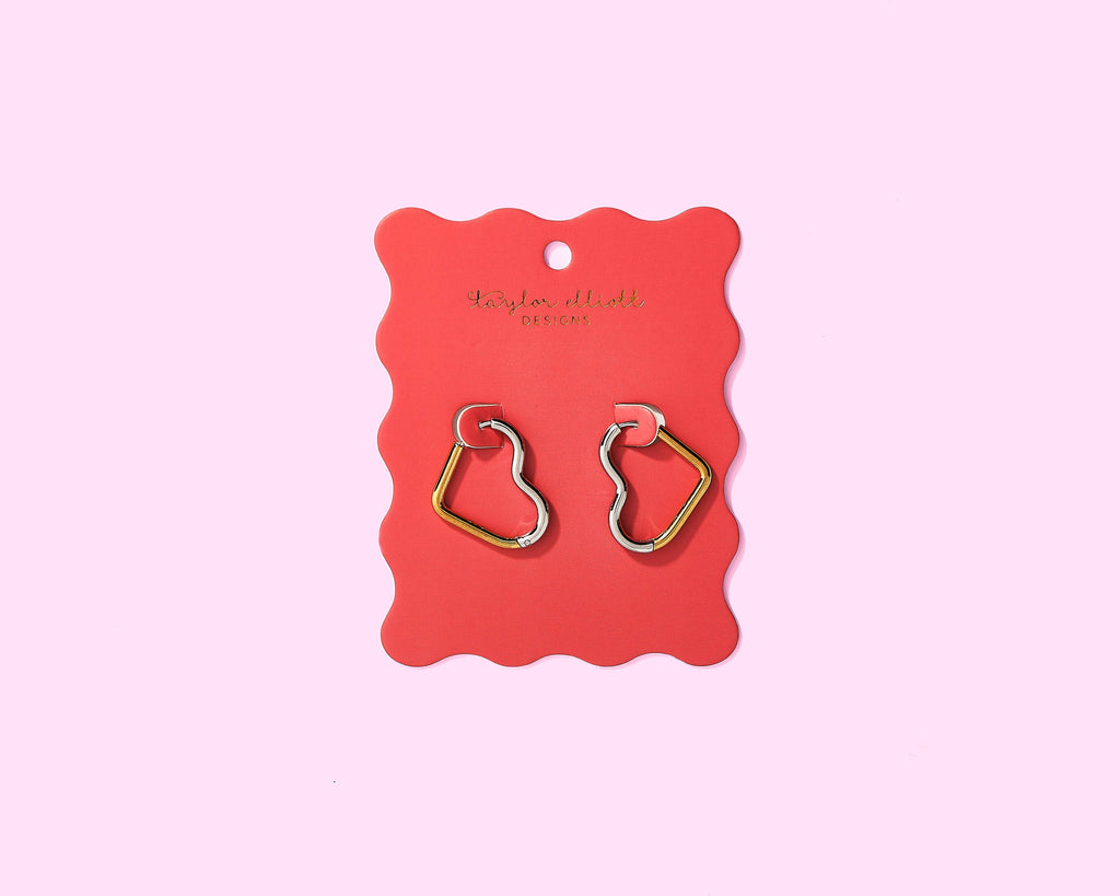 Heart Huggie Earrings