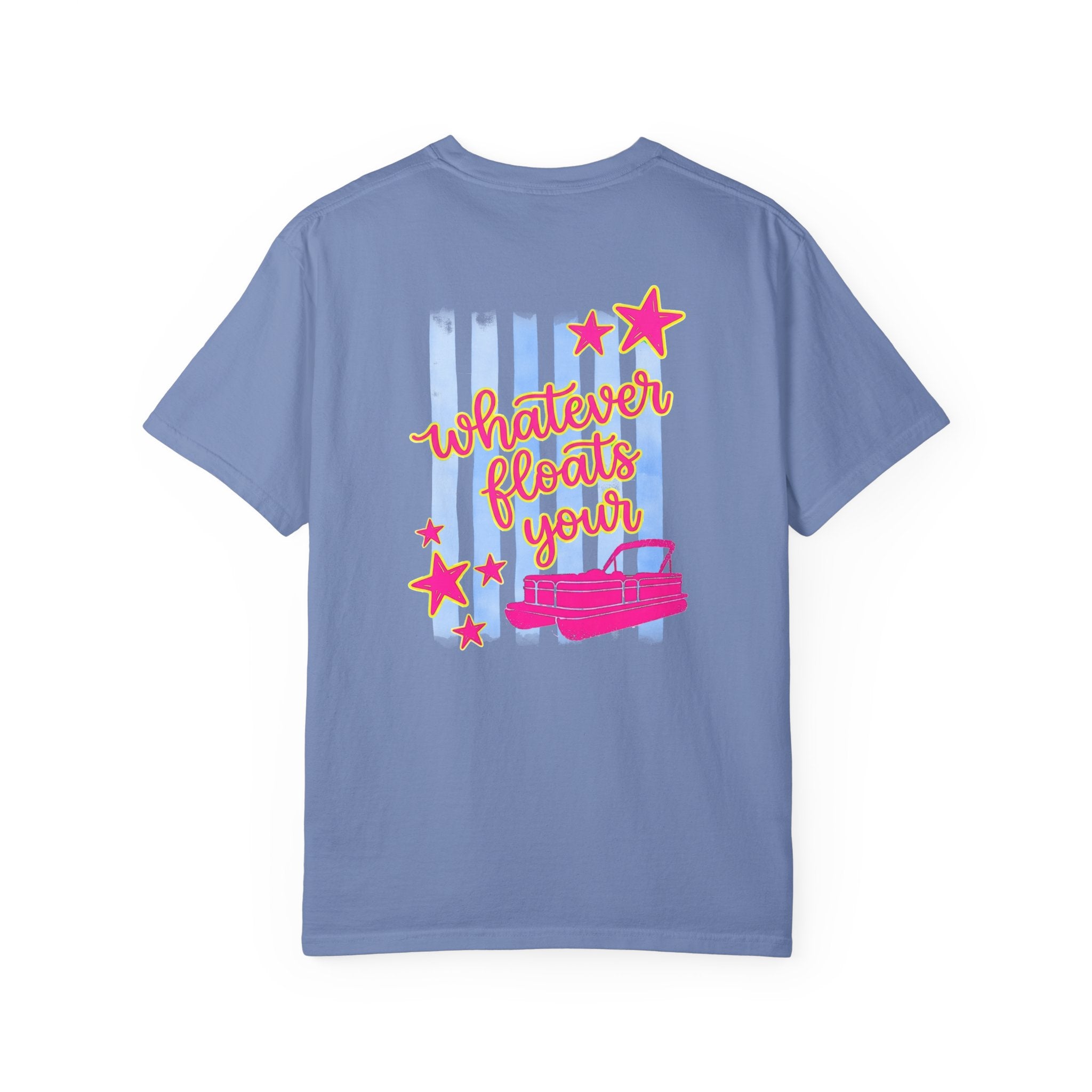 Whatever Floats Your Boat T-Shirt — Retro Pink & Blue Star Graphic