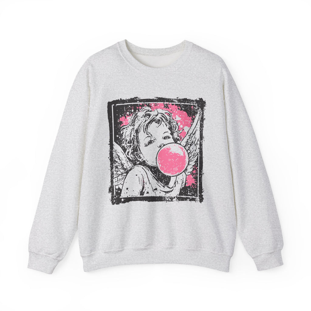 Bubble Gum Cupid Crewneck Sweatshirt — Valentine’s Cute Cupid Graphic