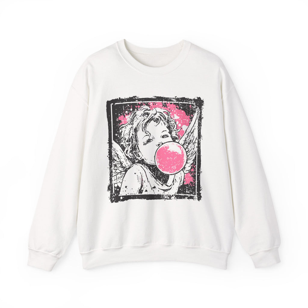 Bubble Gum Cupid Crewneck Sweatshirt — Valentine’s Cute Cupid Graphic