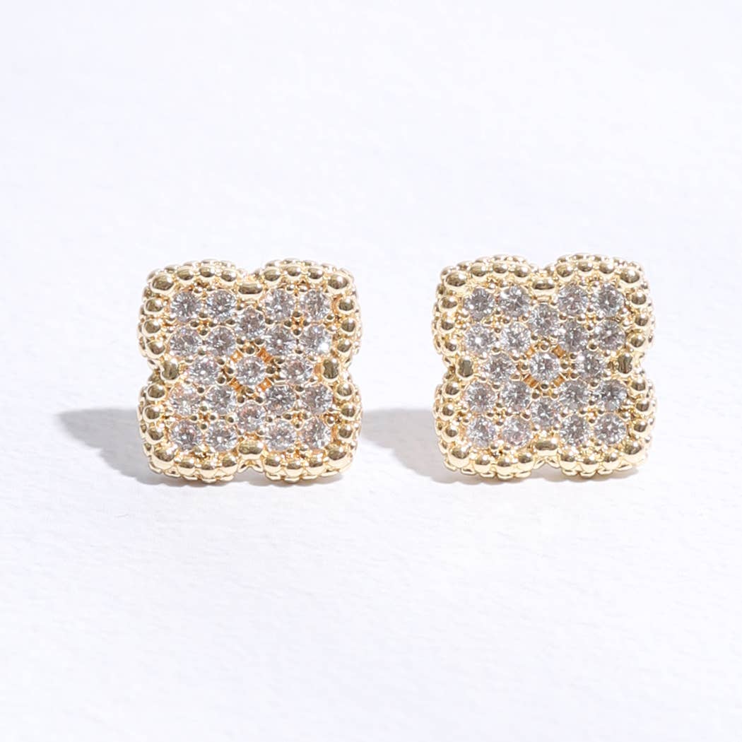 Clover Gold Post Earrings