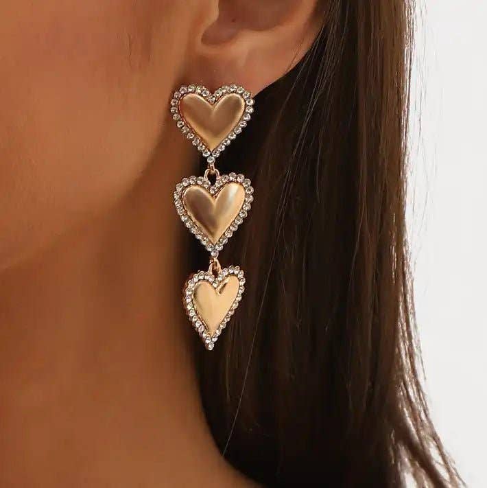 Layla heart drop earrings