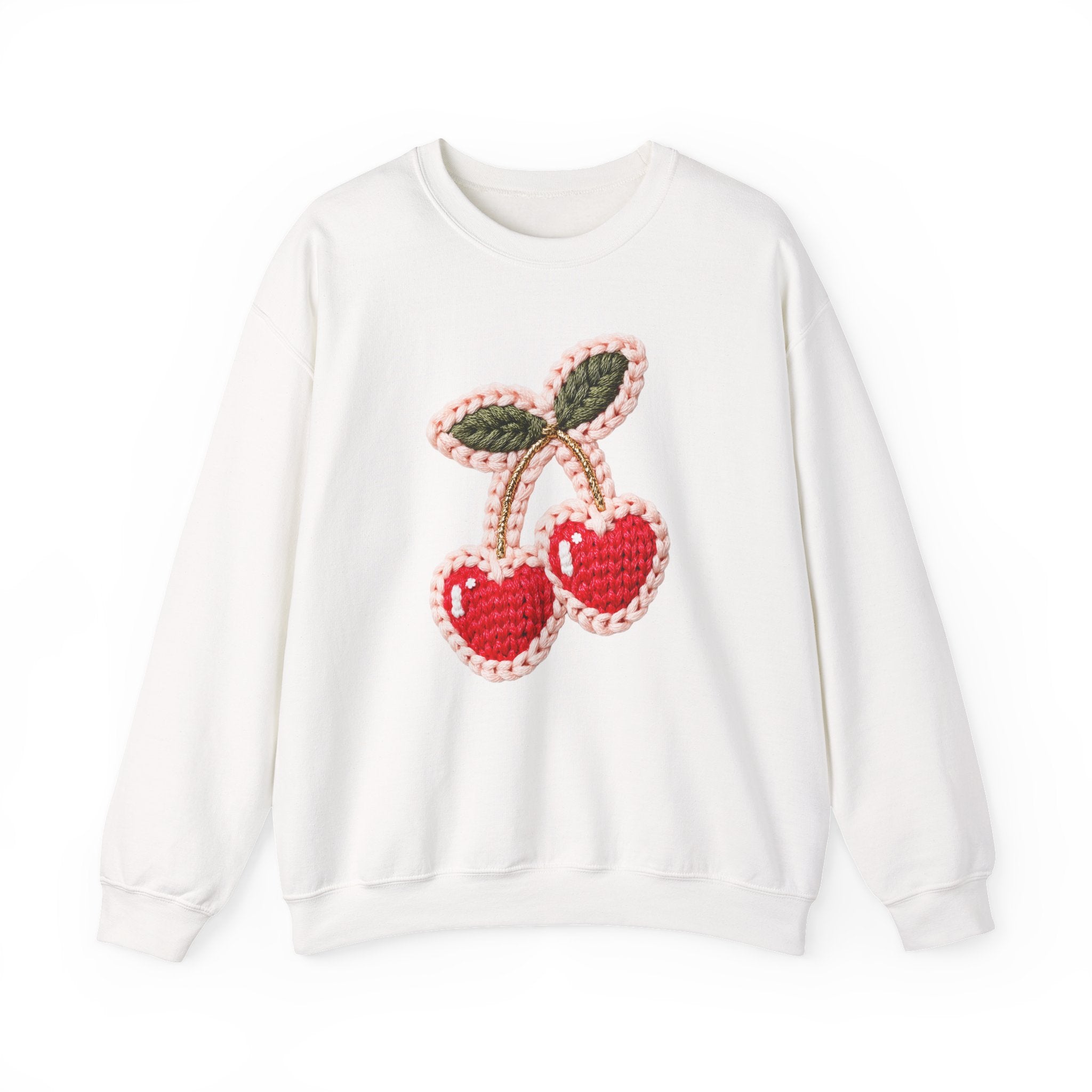 Valentine's Cherry Yarn Crewneck Sweatshirt