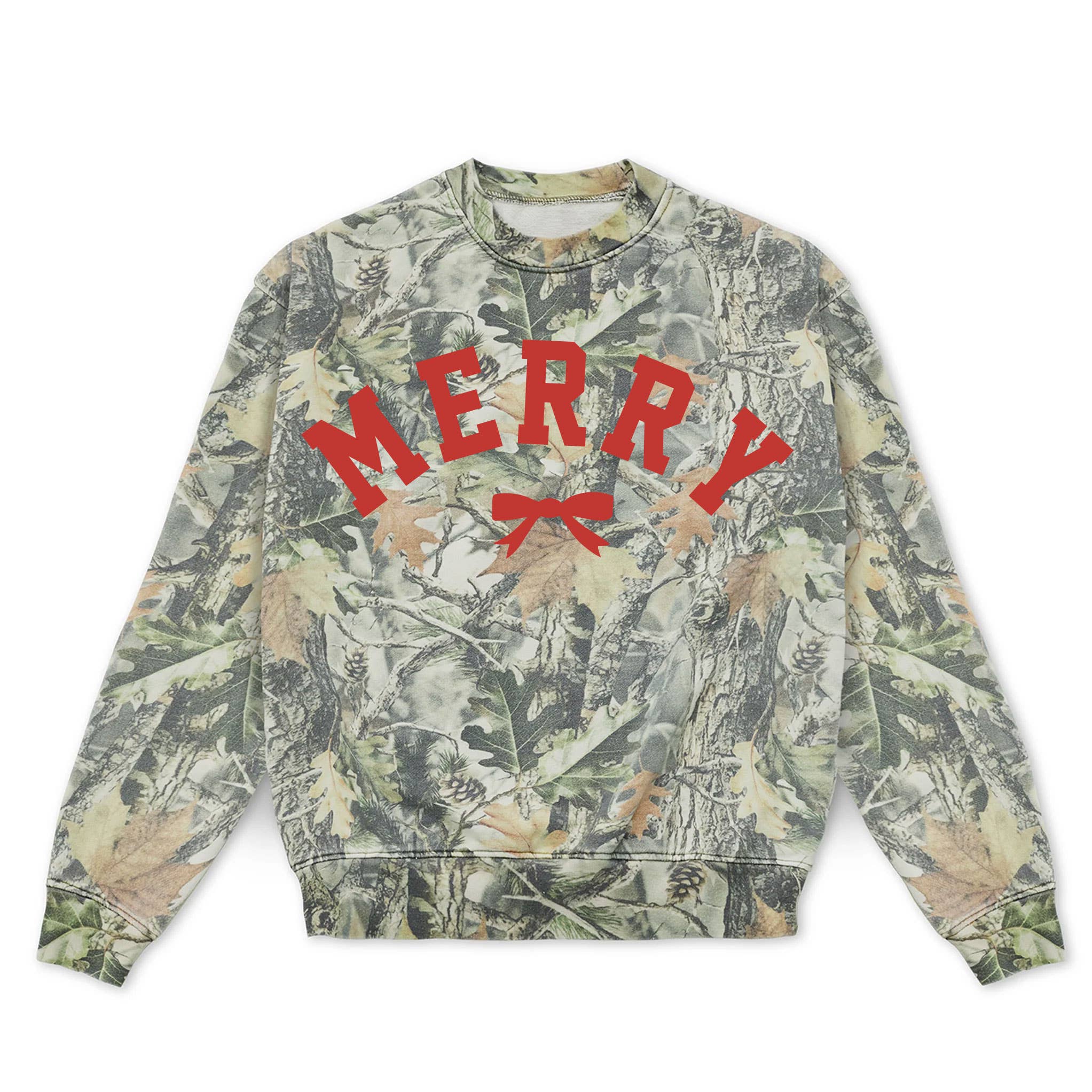 Merry Bow Holiday Christmas Camo Sweatshirt