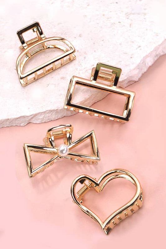 Mini gold hair claw clips