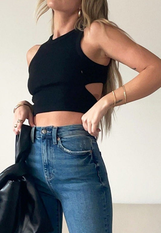Cropped Herringbone Tank