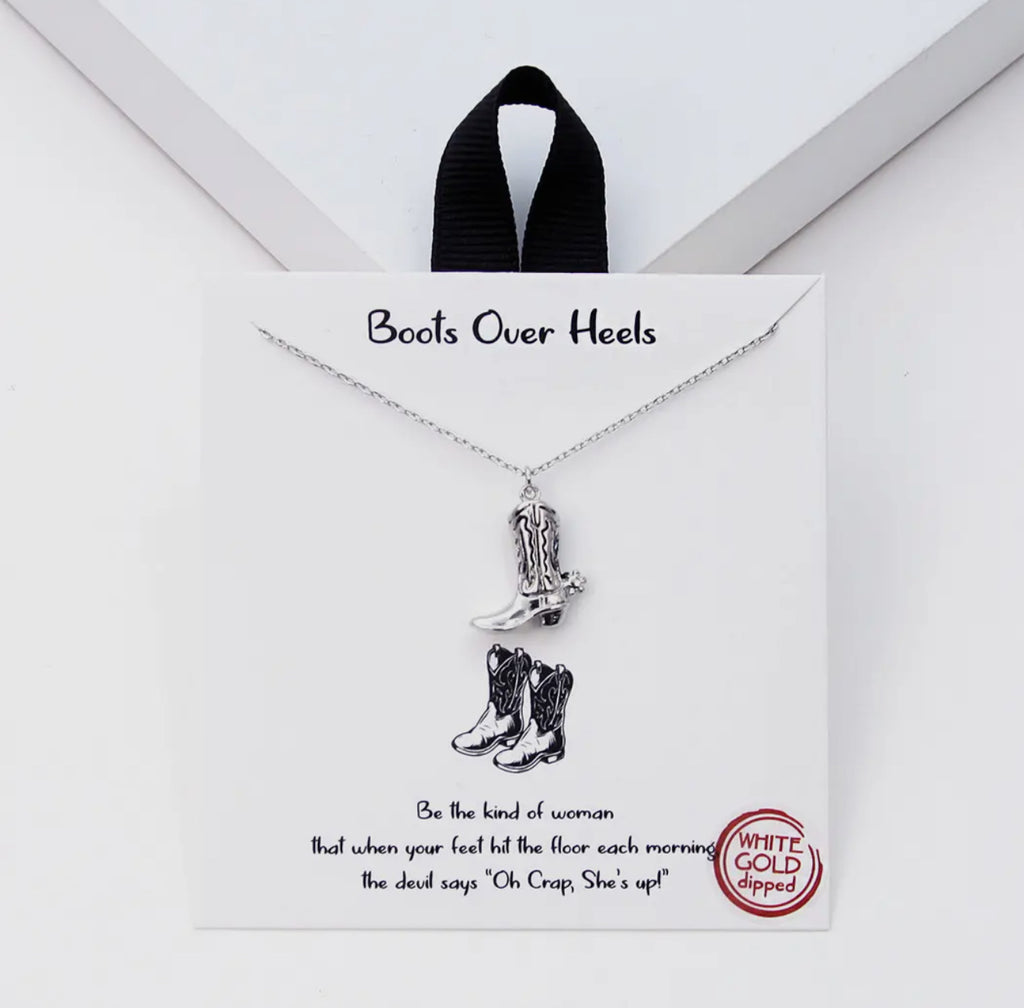 Gold-Dipped Boot Pendant Necklace