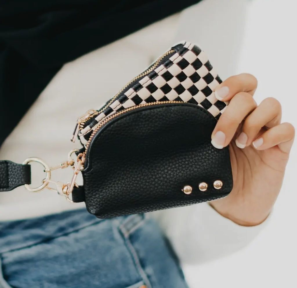 Wonderlust Woven Dual Pouch Wristlet