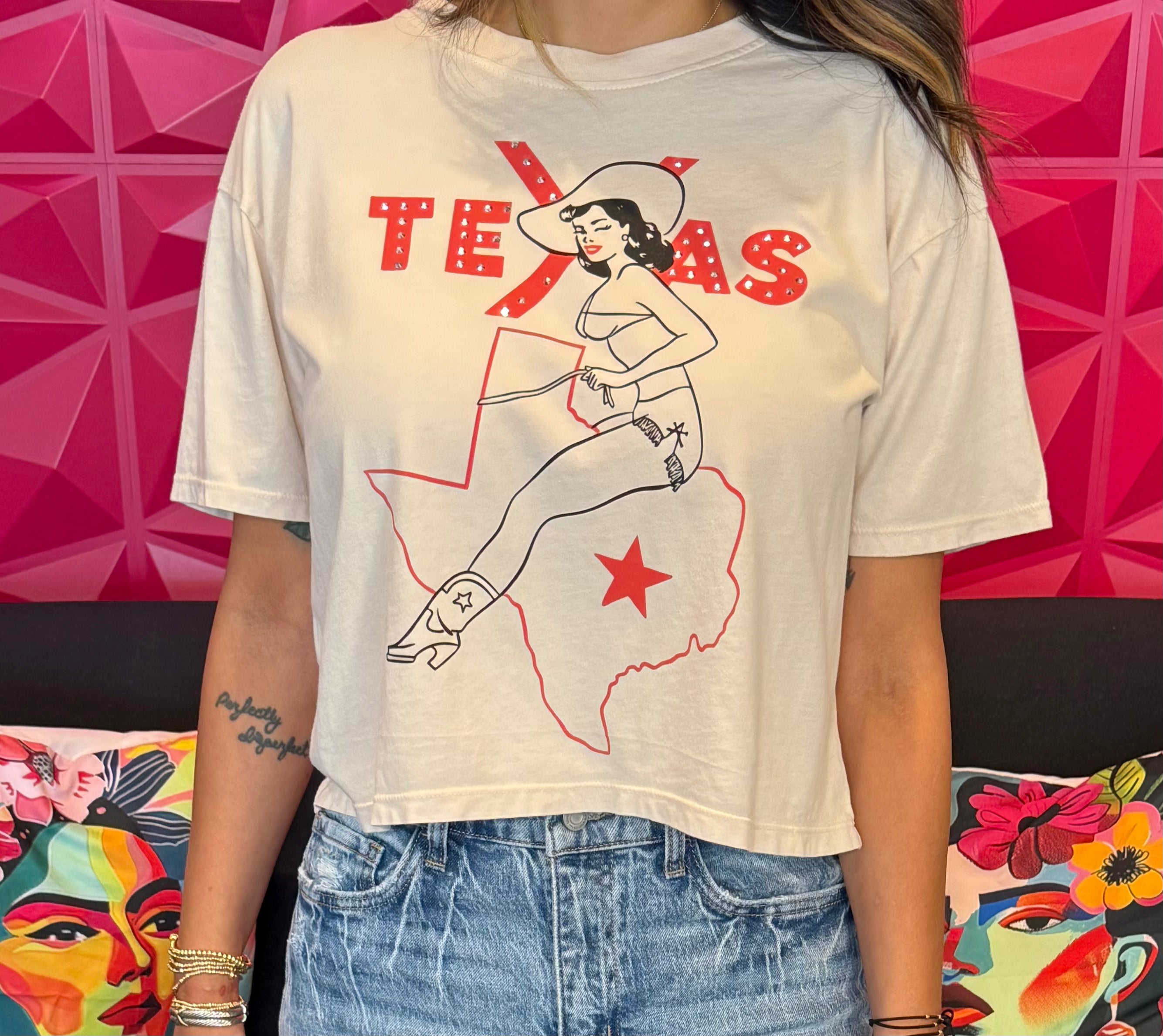 Red Texas Cowgirl Tee