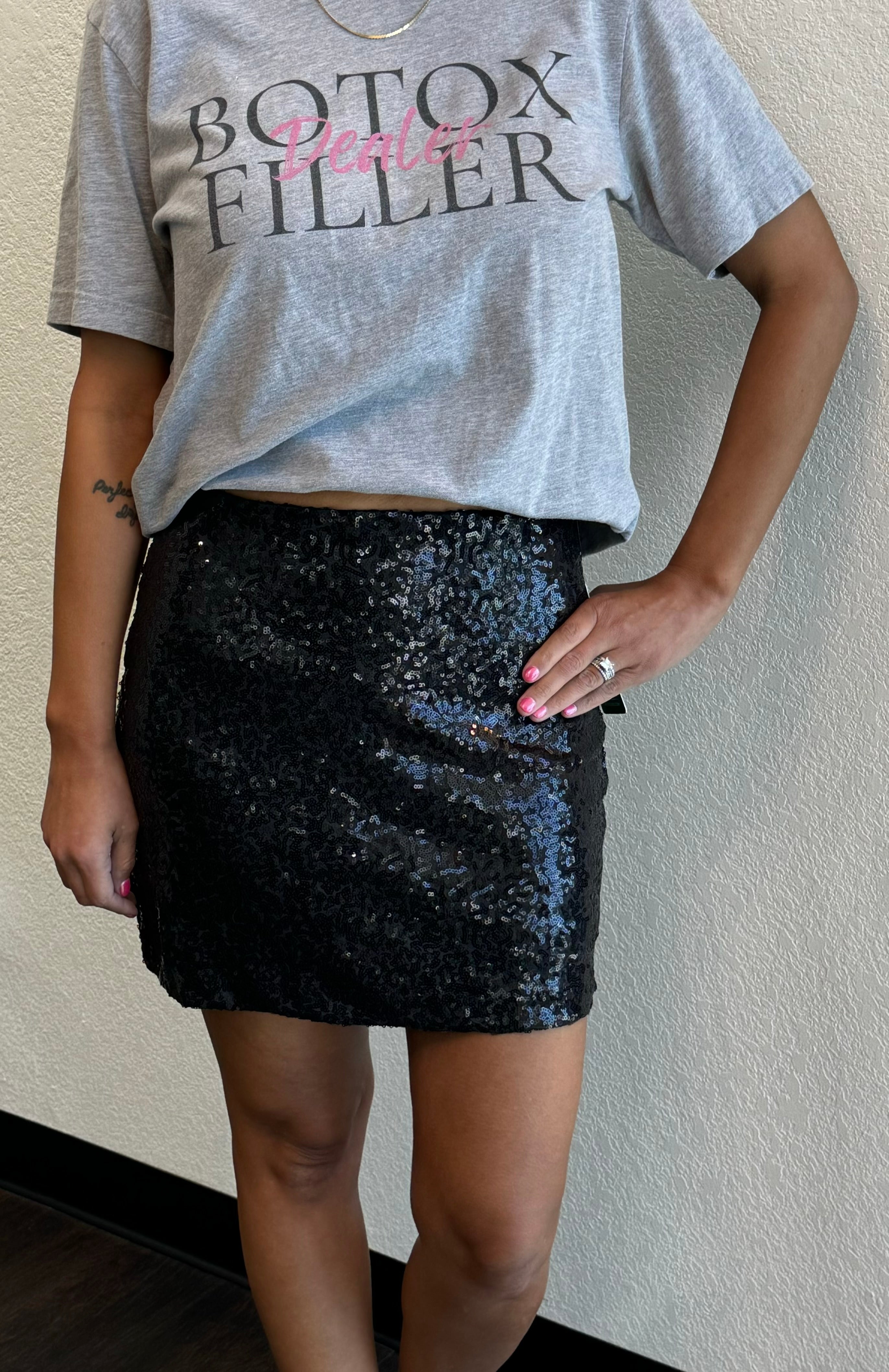 Black Sequin Skirt