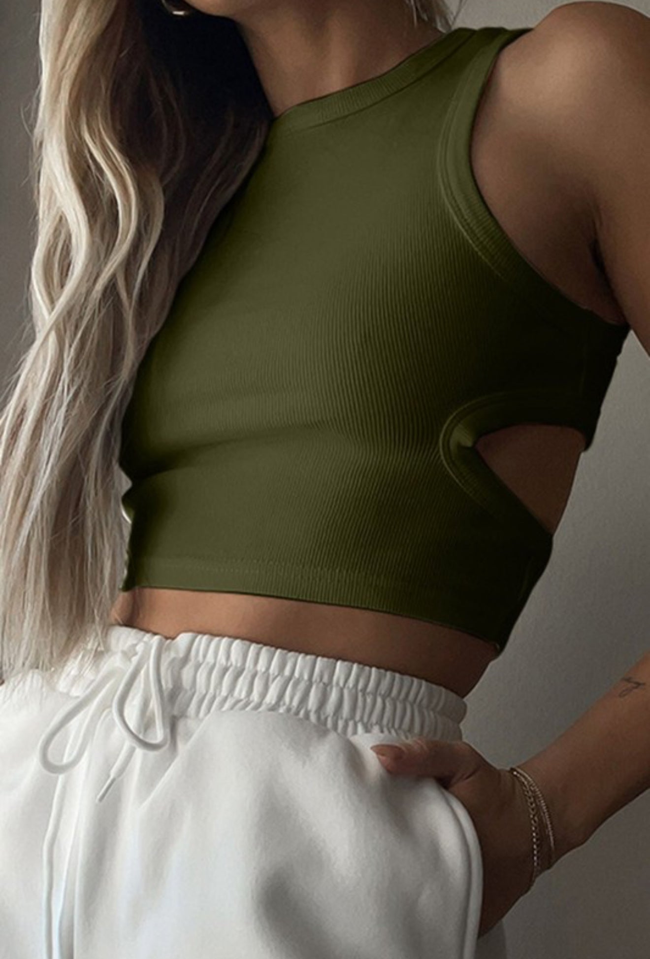 Cropped Herringbone Tank