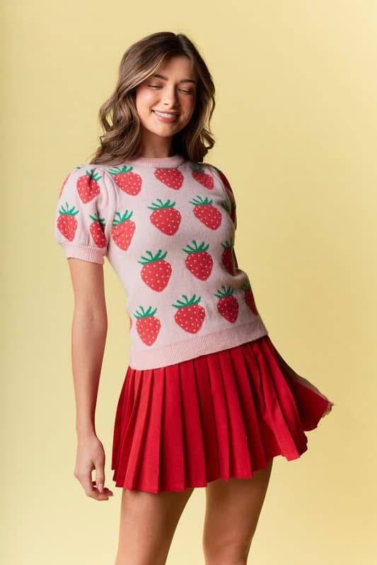 Strawberry knit top