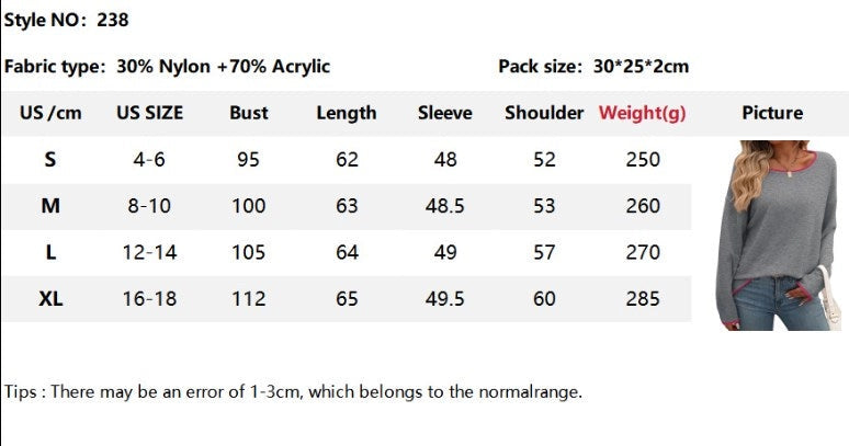 Crew Neck Jumping Color Long Sleeve Sweater