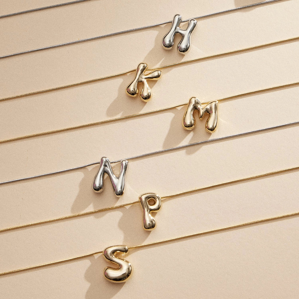 Bubble letter necklace
