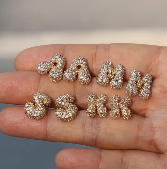 Rhinestone letter earring